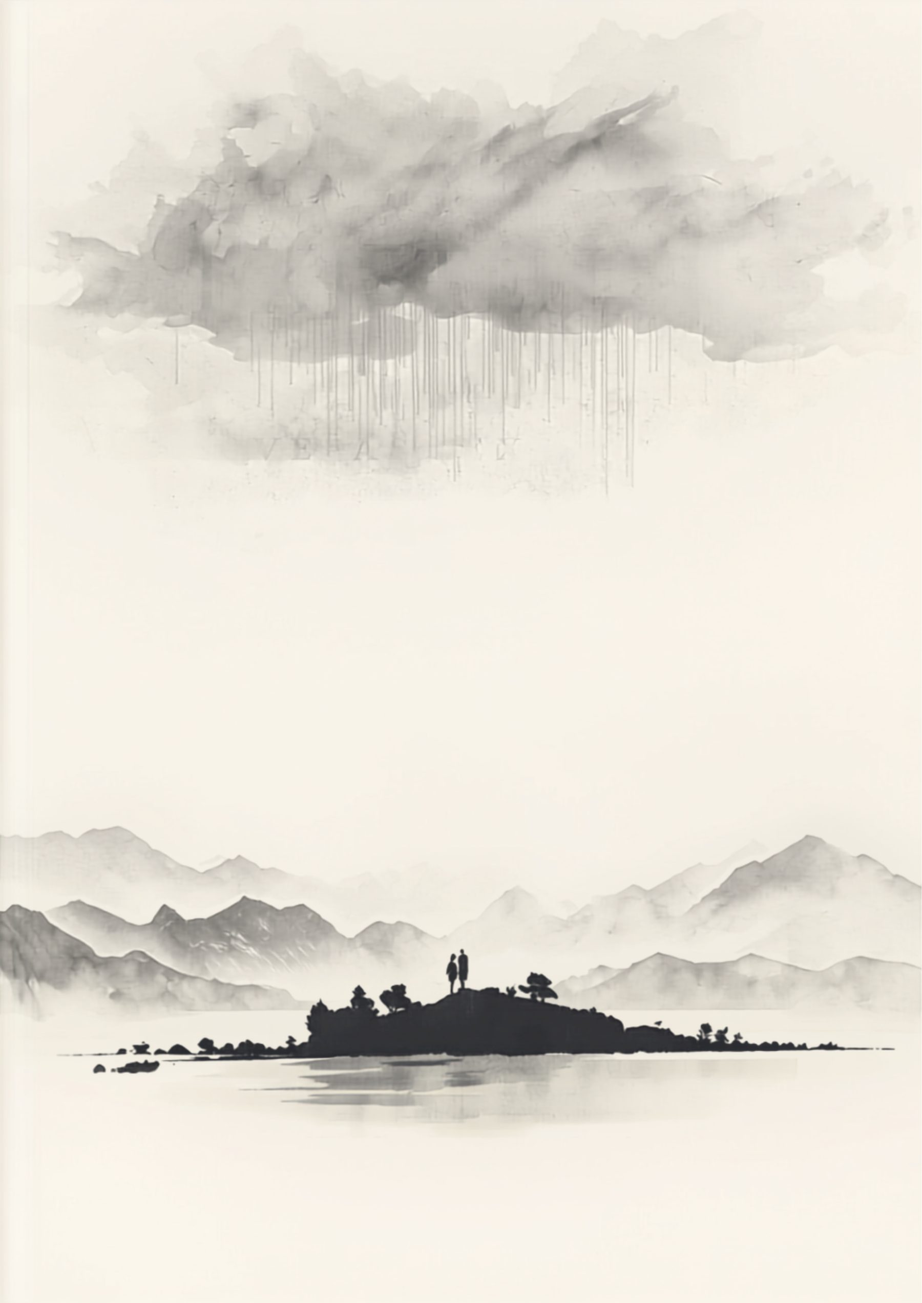 Irish coast, ink wash